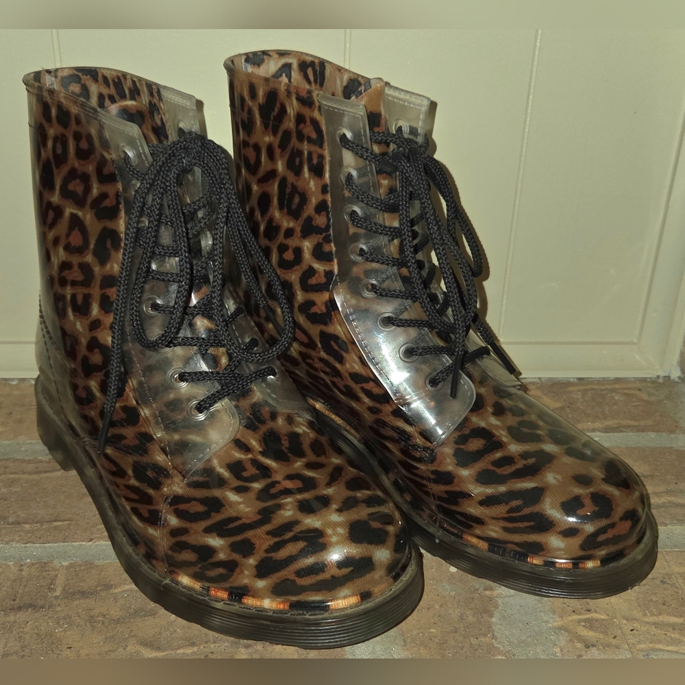 Leopard Print Women's Rain Boots